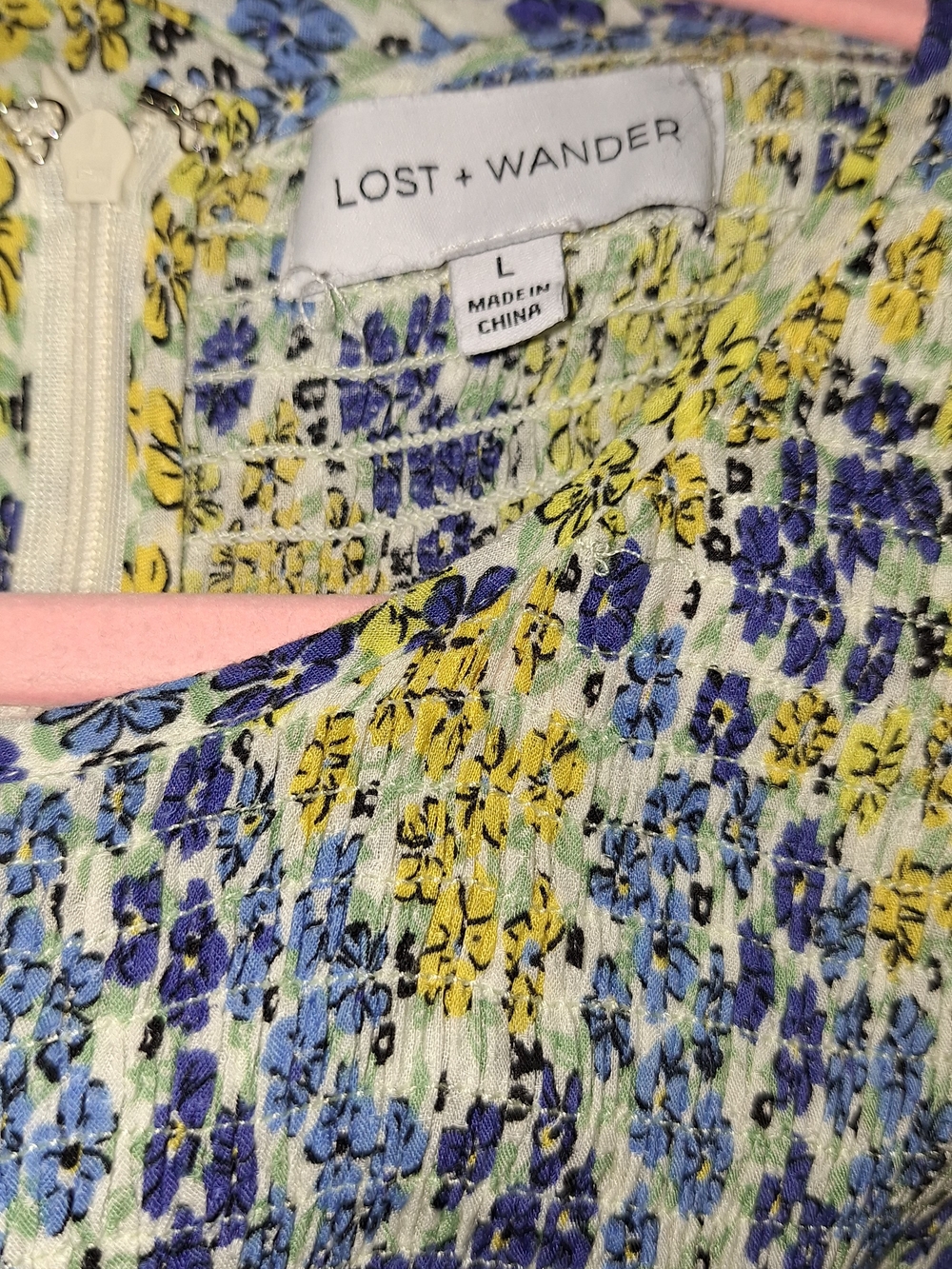 Lost + Wander Blue and Yellow Floral Dress - Picture 7 of 8